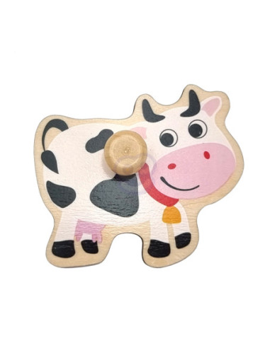 WOOPIE GREEN Drewniane Puzzle Montessori Farma z Pinezkami Do Dopasowania