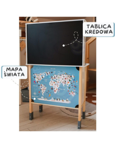 WOOPIE GREEN Drewniana Interaktywna Kuchnia 9w1 z Pralką i Tablicą