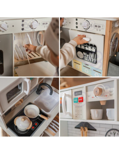 WOOPIE GREEN Drewniana Interaktywna Kuchnia 9w1 z Pralką i Tablicą