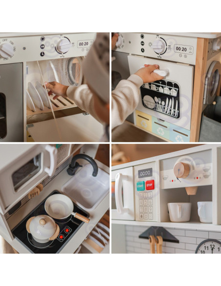 WOOPIE GREEN Drewniana Interaktywna Kuchnia 9w1 z Pralką i Tablicą