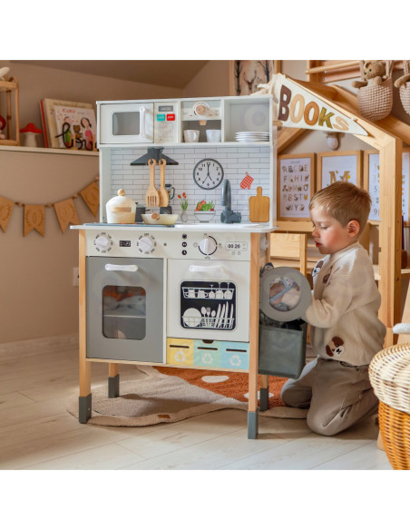 WOOPIE GREEN Drewniana Interaktywna Kuchnia 9w1 z Pralką i Tablicą