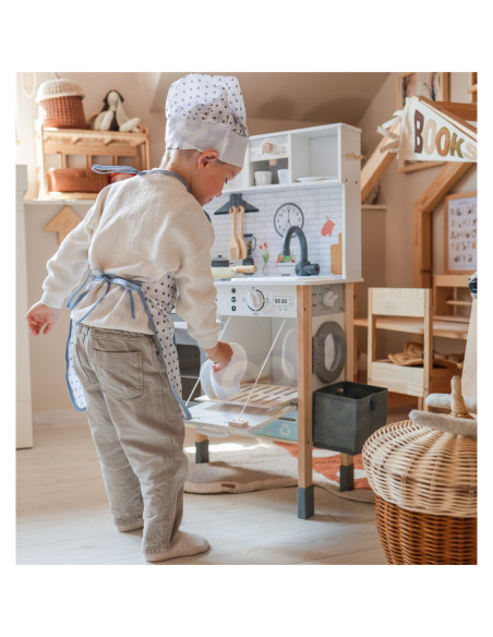 WOOPIE GREEN Drewniana Interaktywna Kuchnia 9w1 z Pralką i Tablicą