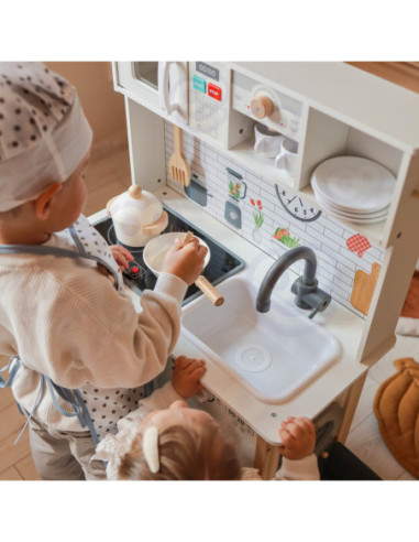 WOOPIE GREEN Drewniana Interaktywna Kuchnia 9w1 z Pralką i Tablicą