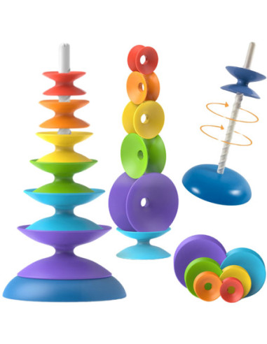 WOOPIE BABY Kolorowa Wieża Układanka Piramidka Edukacyjna 18m+