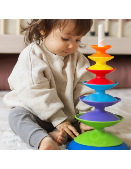 WOOPIE BABY Kolorowa Wieża Układanka Piramidka Edukacyjna 18m+