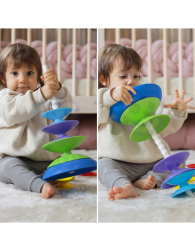 WOOPIE BABY Kolorowa Wieża Układanka Piramidka Edukacyjna 18m+