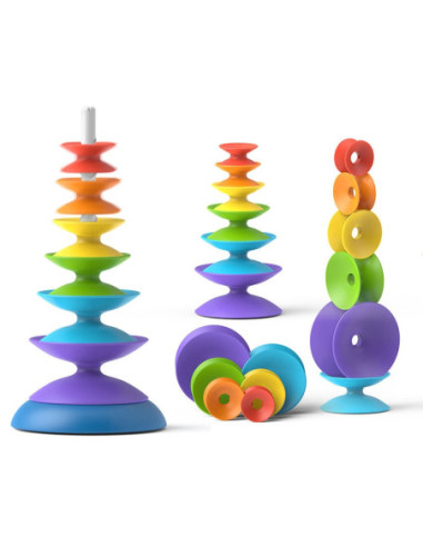 WOOPIE BABY Kolorowa Wieża Układanka Piramidka Edukacyjna 18m+