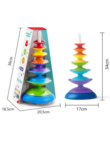 WOOPIE BABY Kolorowa Wieża Układanka Piramidka Edukacyjna 18m+
