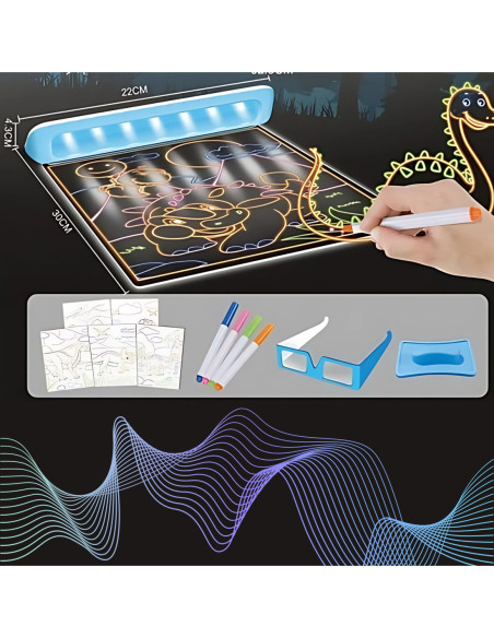 WOOPIE Magnetyczna Tablica 3D Podświetlenie LED do Rysowania