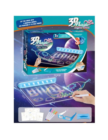 WOOPIE Magnetyczna Tablica 3D Podświetlenie LED do Rysowania