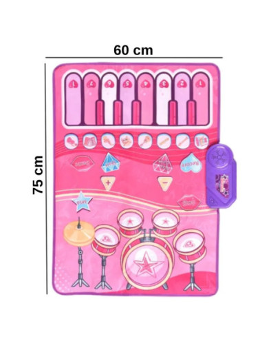 WOOPIE Duża Mata Muzyczna 2w1 Perkusja Interaktywna Pianino