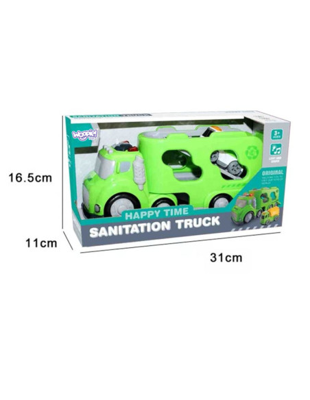 WOOPIE Zielona Laweta CITY TRUCK Efekty Dźwiękowe i Świetlne