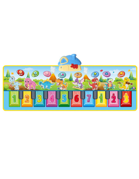 WOOPIE Mata Muzyczna XXL Dinusie 2w1 Pianinko 8 Melodii 110cm