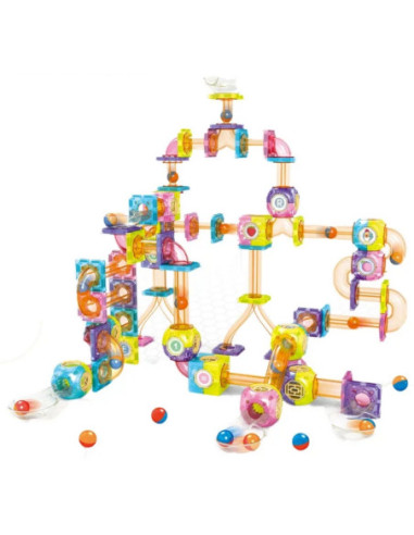 WOOPIE Klocki Magnetyczne Tor Kulkowy 89 el.