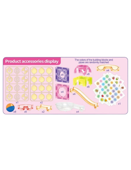 WOOPIE Klocki Magnetyczne Tor Kulkowy 89 el.