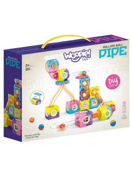 WOOPIE Klocki Magnetyczne Tor Kulkowy 89 el.