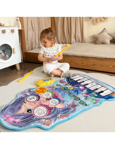 WOOPIE Mata Muzyczna Syrenka 2w1 Perkusja Interaktywna