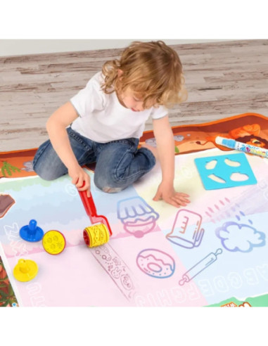 WOOPIE Magiczna Mata do Malowania Wodą XXL Pieczątki Cyferki 100cm