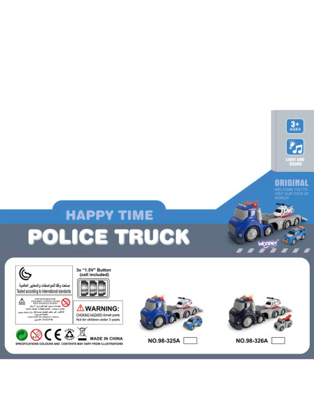 WOOPIE Niebieska Laweta CITY TRUCK Efekty Dźwiękowe i Świetlne