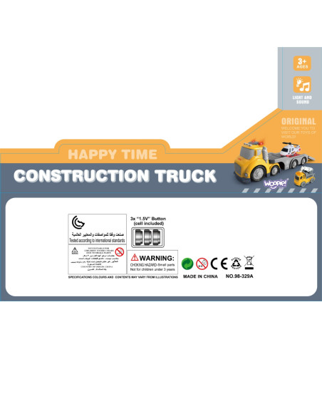 WOOPIE Żółta Laweta CITY TRUCK Efekty Dźwiękowe i Świetlne