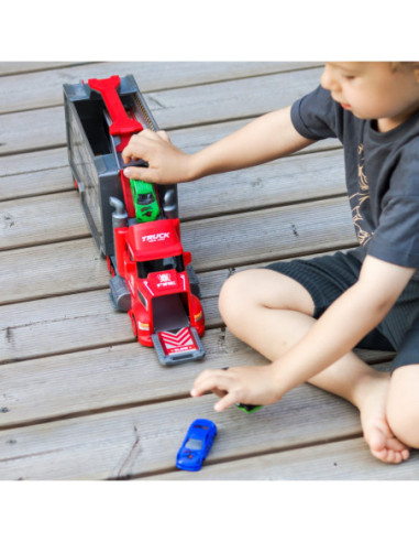 Zestaw Ciężarówka Laweta Garaż Tor Wyścigowy