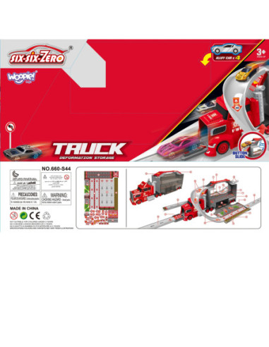 Zestaw Ciężarówka Laweta Garaż Tor Wyścigowy