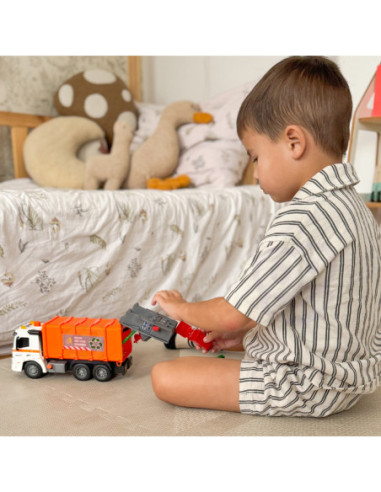 WOOPIE Interaktywna Śmieciarka Model Skala 1:16 Efekty Dźwiękowe i Świetlne