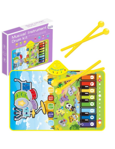 WOOPIE Mata Muzyczna Zwierzątka Interaktywne Pianino I Perkusja 2w1