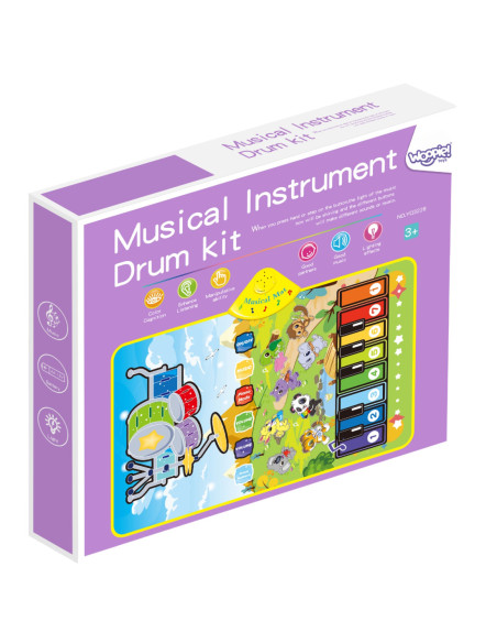 WOOPIE Mata Muzyczna Zwierzątka Interaktywne Pianino I Perkusja 2w1