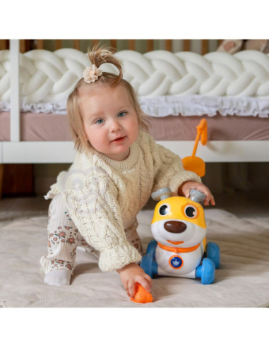 WOOPIE Interaktywny Piesek 2w1 Pchacz Szczekający 360° 6m+