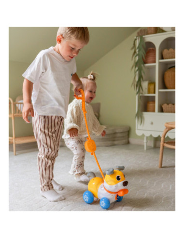 WOOPIE Interaktywny Piesek 2w1 Pchacz Szczekający 360° 6m+