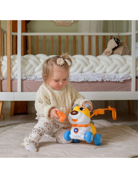 WOOPIE Interaktywny Piesek 2w1 Pchacz Szczekający 360° 6m+