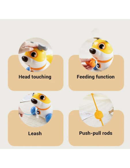 WOOPIE Interaktywny Piesek 2w1 Pchacz Szczekający 360° 6m+