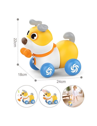 WOOPIE Interaktywny Piesek 2w1 Pchacz Szczekający 360° 6m+