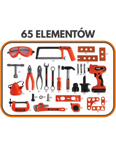 WOOPIE Mobilna Skrzynia Na Narzędzia Warsztat 2w1 65 el.