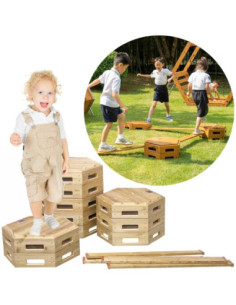 CLASSIC WORLD EDU Wooden Track Balance Beam XXL Motor Activity Track