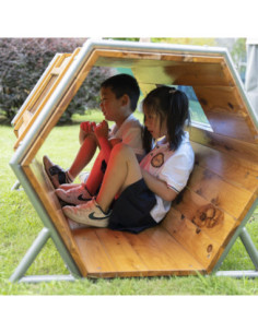 CLASSIC WORLD Drewniany Tunel z Oknami do Czołgania Plac Zabaw 2