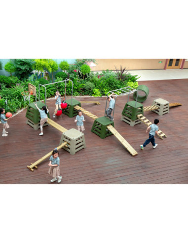 CLASSIC WORLD EDU Tor Przeszkód XXL Plac Zabaw Multi-Sprawnościowy