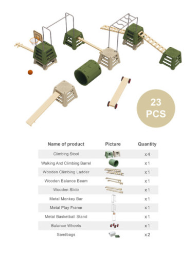 CLASSIC WORLD EDU Tor Przeszkód XXL Plac Zabaw Multi-Sprawnościowy