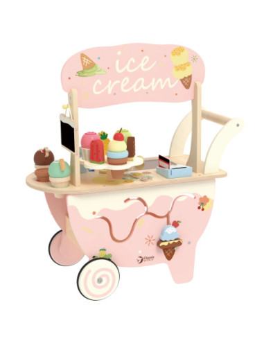 CLASSIC WORLD Drewniana Lodziarnia 3W1 Stragan Sorter 40el