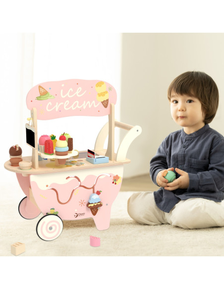 CLASSIC WORLD Drewniana Lodziarnia 3W1 Stragan Sorter 40el