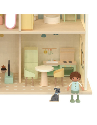 CLASSIC WORLD Wielki Drewniany Domek dla Lalek z mebelkami