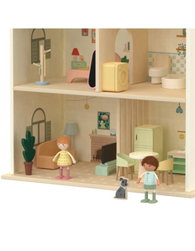 CLASSIC WORLD Wielki Drewniany Domek dla Lalek z mebelkami