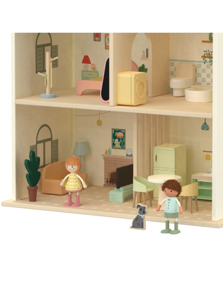 CLASSIC WORLD Wielki Drewniany Domek dla Lalek z mebelkami