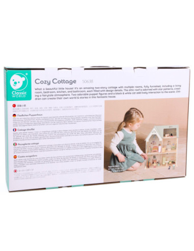 CLASSIC WORLD Wielki Drewniany Domek dla Lalek z mebelkami