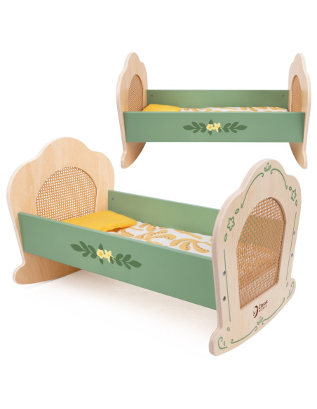 CLASSIC WORLD Drewniana Vintage Kołyska-Łóżeczko dla Lalek