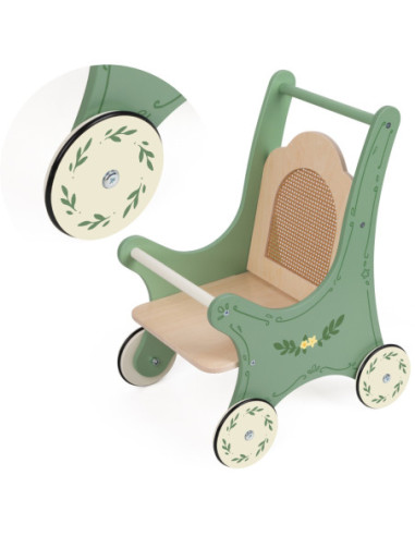 CLASSIC WORLD Drewniany Wózek dla Lalek Vintage