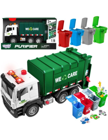 WOOPIE Śmieciarka Ciężarówka Segregacja Śmieci - skala 1:10