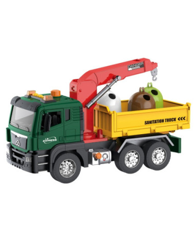 WOOPIE Ciężarówka Śmieciarka z Dźwigiem Segregacja Śmieci - skala 1:10