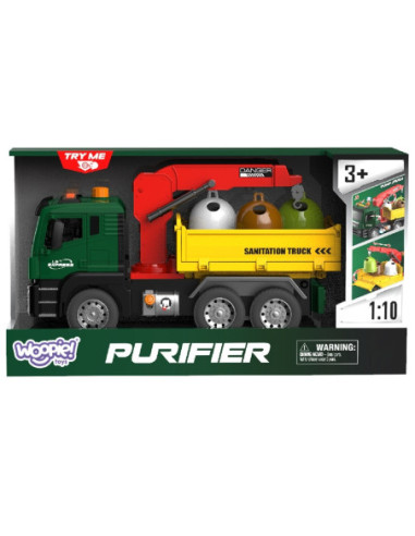 WOOPIE Ciężarówka Śmieciarka z Dźwigiem Segregacja Śmieci - skala 1:10